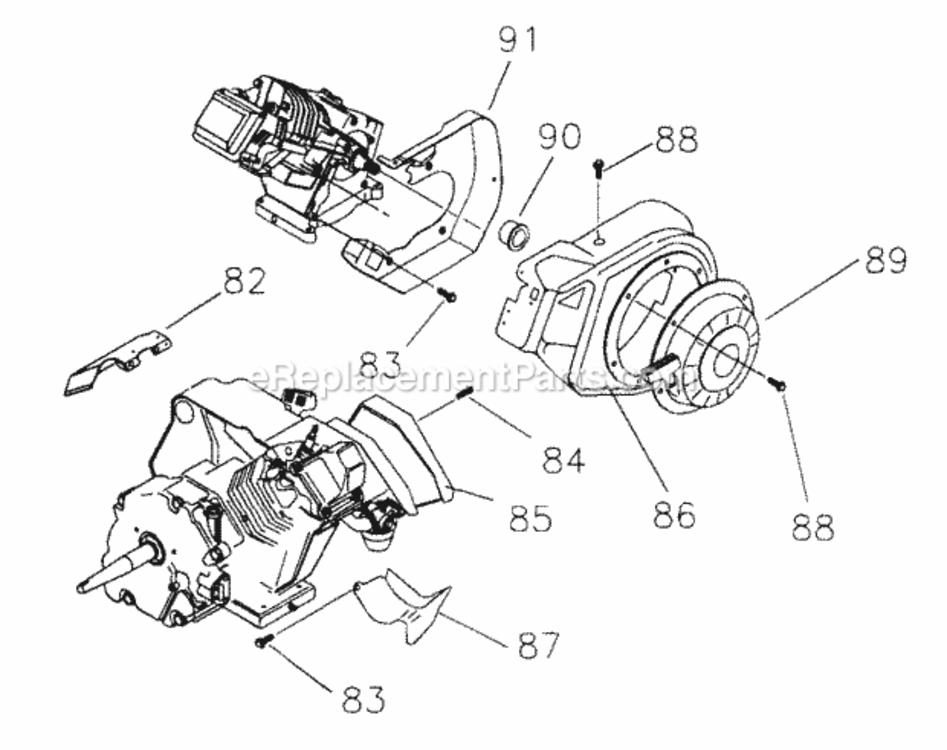Engine_Blower_Housing Diagram and Parts List for 0562-1  Briggs and Stratton Generator